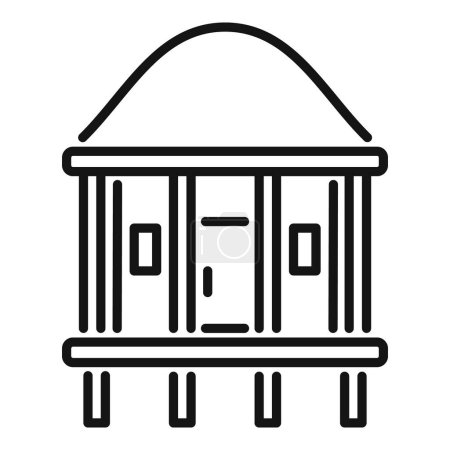 Black and white line drawing of a neoclassical style government building icon