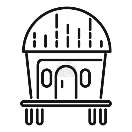 Line art icon depicting a simple observatory shape suitable for web and print design uses