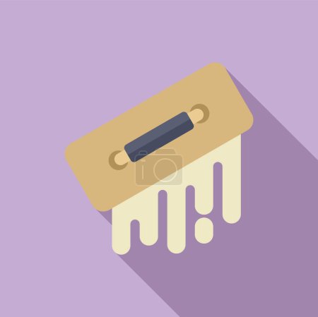 Isometric vector illustration of a dough scraper or cutter icon with shadow, on a purple backdrop