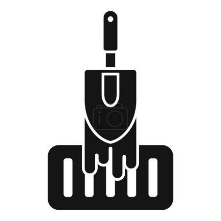 Illustration vectorielle d'une silhouette de pique-nique et fourchette pour jardinage