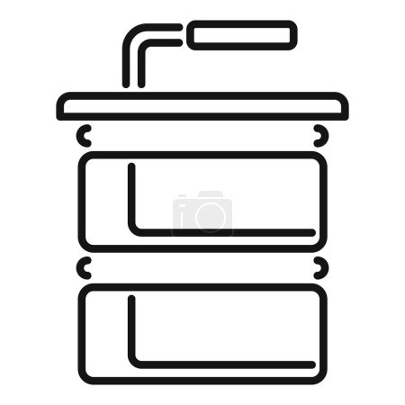 Illustration for Vector illustration of a minimalistic double sink vanity in line art style, perfect for bathroom layouts - Royalty Free Image