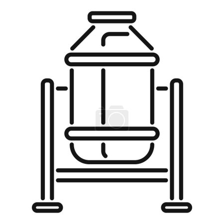 Ilustración vectorial en blanco y negro de una boca de incendios moderna