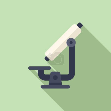 Einfache und moderne flache Darstellung eines Mikroskops auf schattiertem Hintergrund
