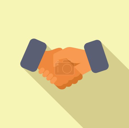 Illustration for Flat design handshake illustration representing successful business cooperation, partnership, and unity with simple, minimalistic, and professional graphic vector - Royalty Free Image