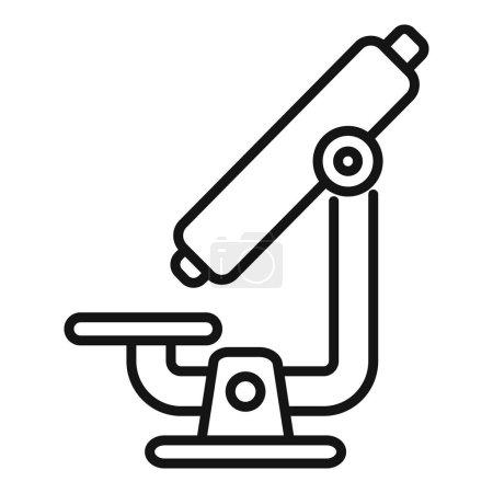 Illustration for Simplified black and white line art of a microscope, ideal for educational and scientific themes - Royalty Free Image