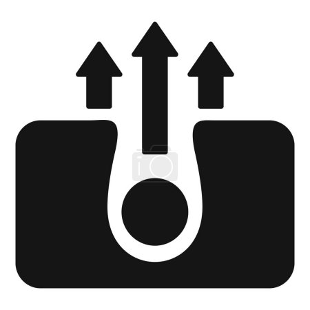 Simplified icon illustrating the concept of thermal expansion with arrows and a thermometer