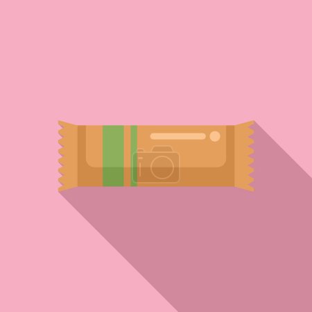 Flat design vector of a sweet wrapped candy, ideal for food and confectionery themes