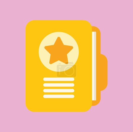 Flat design of a golden trophy icon with a star, symbolizing achievement and success