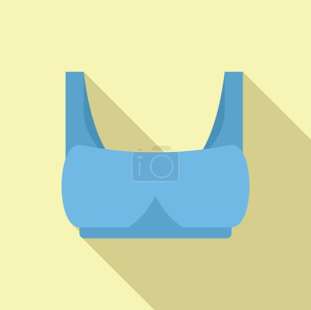 Flat design vector of a stylish blue sports bra, ideal for fitness and fashion graphics