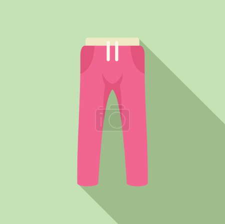 Moderna y minimalista ilustración de vibrantes pantalones deportivos rosados sobre un fondo verde pastel