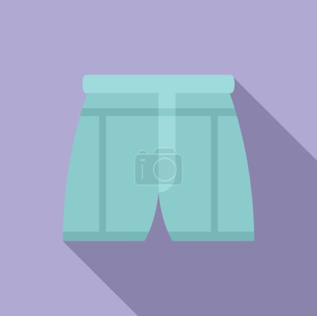 Illustration vectorielle plate simple de shorts pour hommes en sarcelle sur fond violet