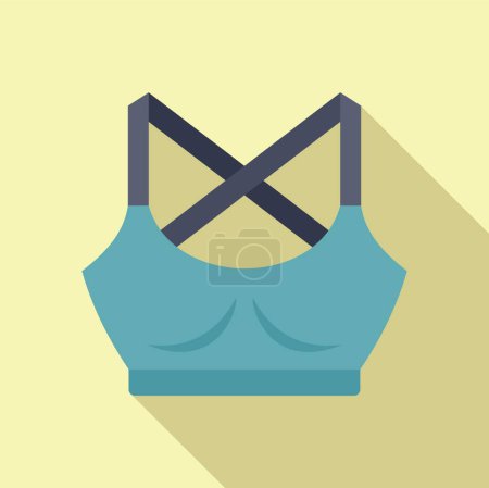 Minimalistic vector illustration of a sports bra with shadow on a pastel background
