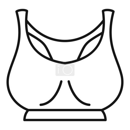 Ilustración de Ilustración de línea negra simple de un sujetador deportivo, adecuado para iconos y contenido relacionado con la moda - Imagen libre de derechos