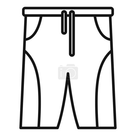 Black and white line art of men cycling shorts suitable for sportswear design