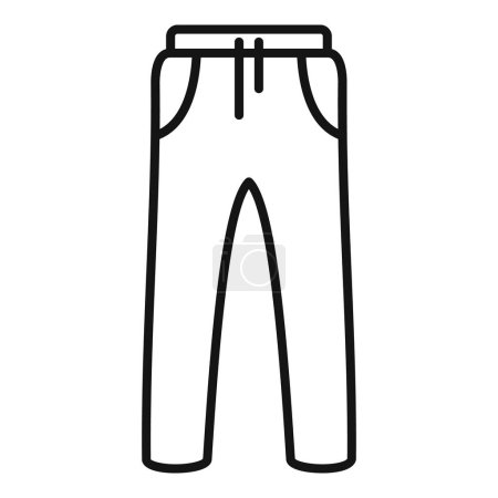 Icono de vector de línea simple que representa un par de pantalones casuales con cordón