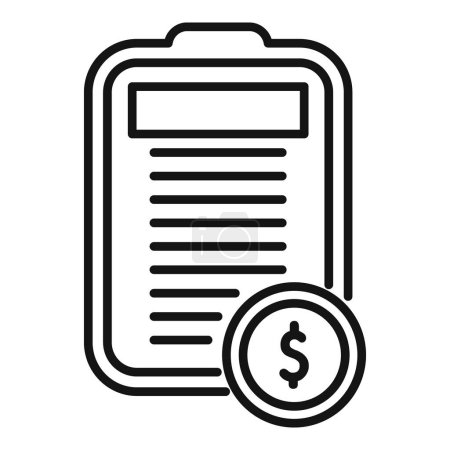 Vereinfachendes Vektor-Symbol zur Darstellung der Finanzplanung mit Zwischenablage und Dollarmünze
