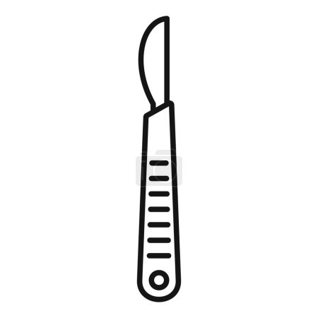 Detailed medical vector illustration of a scalpel. A sharp surgical tool used by surgeons in hospitals. With precise line art design and minimalist black and white artwork