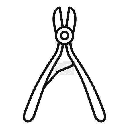 Black and white line art of a pair of pliers, suitable for various design uses