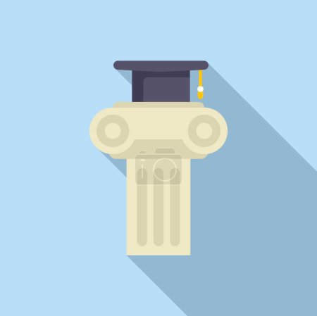 Imagen minimalista de una gorra de graduación apoyada en una columna clásica, que simboliza el logro académico