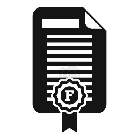 Vector illustration of a certified document icon featuring a seal with a checkmark