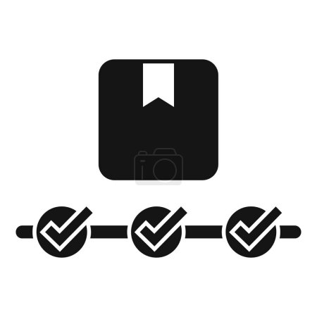 Ilustración de Icono minimalista de lista de verificación de vectores en blanco y negro para la gestión de proyectos y el seguimiento de la productividad con progreso marcado - Imagen libre de derechos