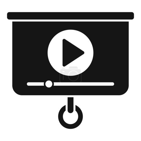Einfaches, kontrastreiches Symbol für eine Videopräsentation mit Wiedergabetaste