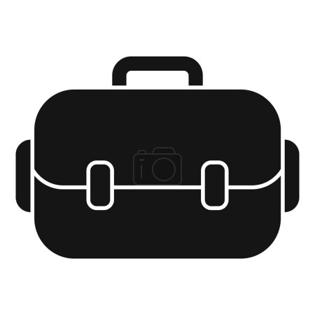 Simple vector icon illustration of a classic briefcase in black