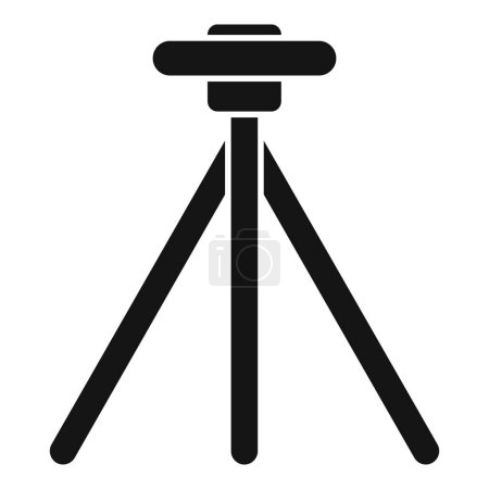 Vector illustration of a simple black tripod icon isolated on a white background