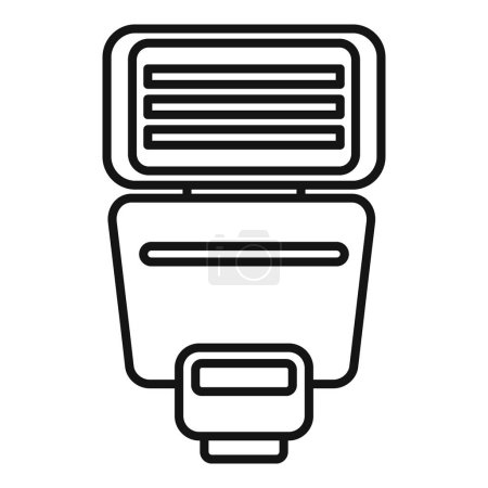 Dibujo de línea simplista de una unidad flash de cámara, perfecto para iconos y elementos de diseño