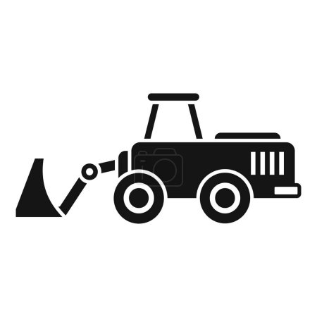 Illustration vectorielle d'une silhouette classique de bulldozer, idéale pour les thèmes de construction