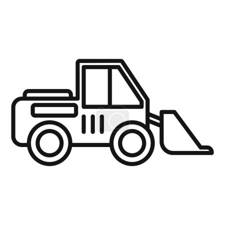 Simple line drawing of a skid steer loader, ideal for construction themes