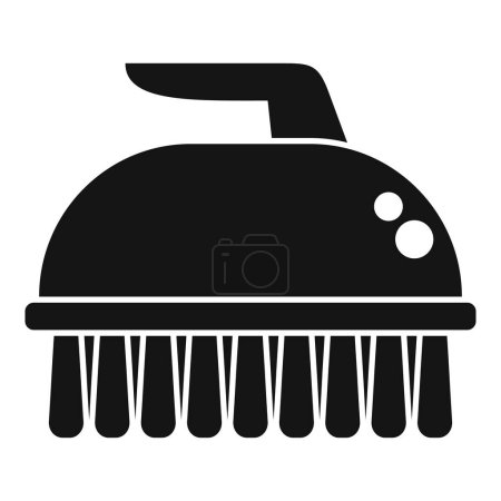 Illustration vectorielle d'une silhouette noire d'une brosse à récurer, idéale pour les thèmes de nettoyage