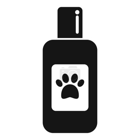 Icône noire d'un vaporisateur avec une empreinte de patte, symbolisant un désodorisant pour animaux ou un produit de toilettage