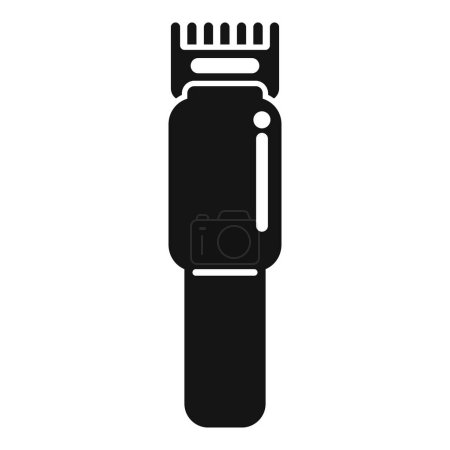 Electric hair clipper icon in minimalist black and white silhouette design for barber shop, hairdressing salon, and personal grooming