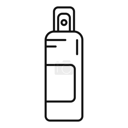 Icono de vector blanco y negro de una lata de spray simple, adecuado para varios usos de diseño