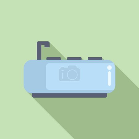 Minimalistic flat design of a digital projector icon with cast shadow, perfect for presentations and tech themes