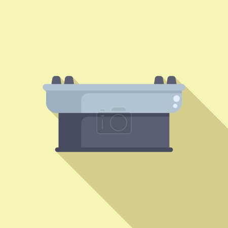 Minimalistic vector image of a contemporary gas stove top on a warm background