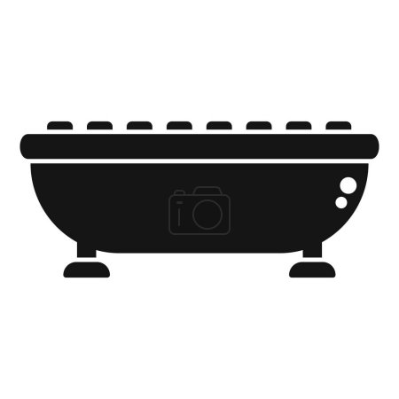 Silueta de bañera clásica vintage en blanco y negro sobre fondo monocromo, símbolo del baño de lujo tradicional y elegante decoración del hogar en un estilo minimalista de diseño de interiores
