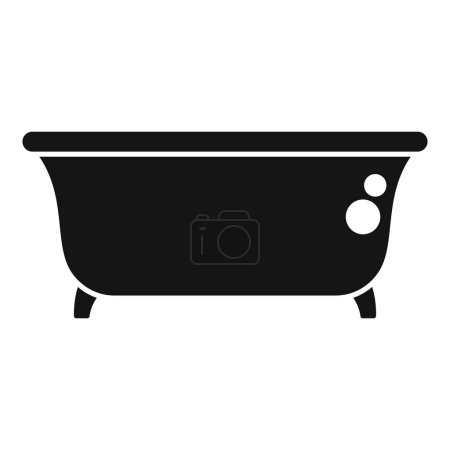 Vector illustration of a black silhouette of a traditional clawfoot bathtub isolated on white