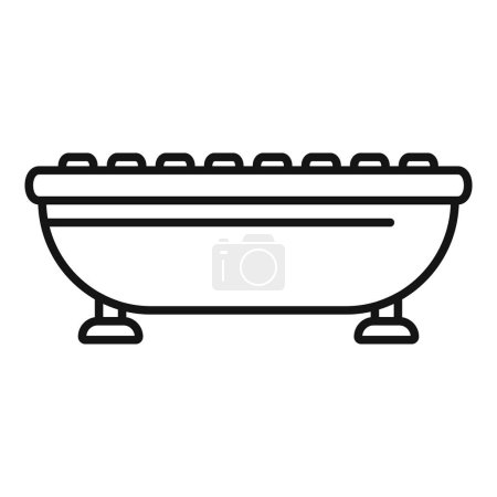 Illustration for Simple line drawing of a vintage clawfoot bathtub, perfect for minimalist designs - Royalty Free Image