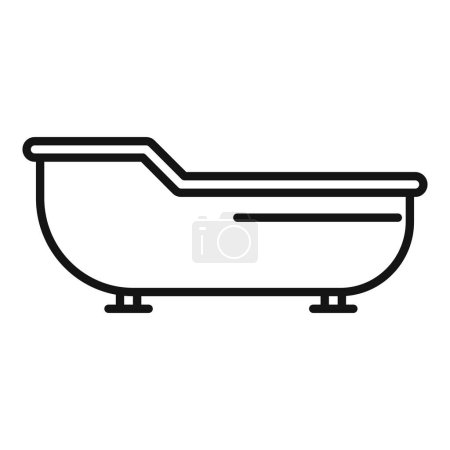 Clean, simple line drawing of a bathtub, perfect for icons or minimalist designs