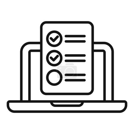 Ilustración de Ilustración vectorial digital de un icono de concepto de lista de verificación en línea en una pantalla portátil para la gestión de tareas y la organización en una aplicación de productividad - Imagen libre de derechos