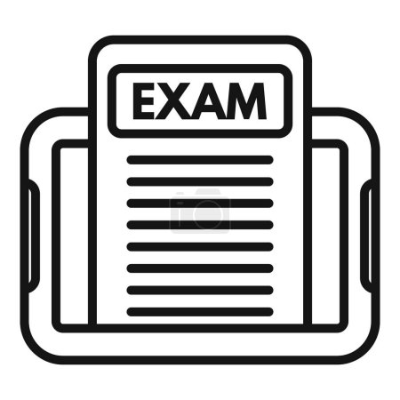 Simple and minimalist exam paper icon design in black and white for educational assessment and testing. Suitable for school. College. And university