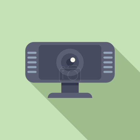 Flache Design-Illustration einer Webkamera mit Schatteneffekt, ideal für Technologie- und Kommunikationsthemen