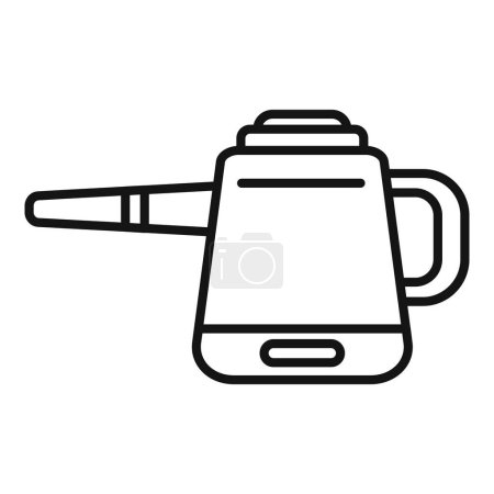 Illustration for Black and white line art of a portable vacuum cleaner, simple for icons or graphics - Royalty Free Image