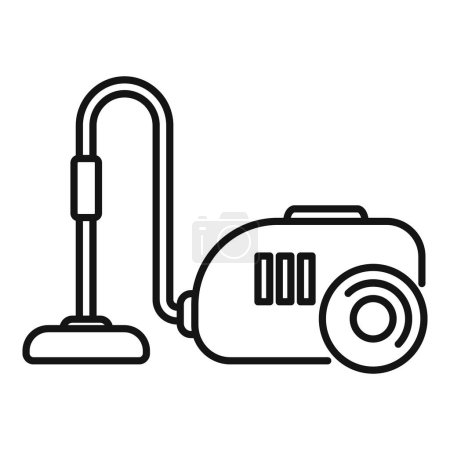 Simplistic line drawing of a modern vacuum cleaner, perfect for icons or manuals