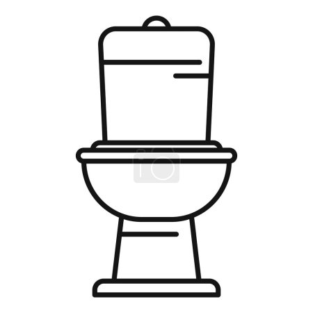 Illustration for A vector illustration of a clean, simple line drawing of a contemporary toilet - Royalty Free Image