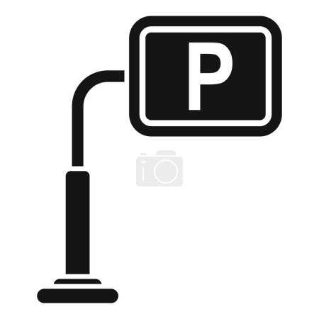 Illustration for Graphic illustration of a black and white parking sign, suitable for various design projects - Royalty Free Image