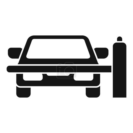 Black vector icon symbolizing an electric vehicle and charging station