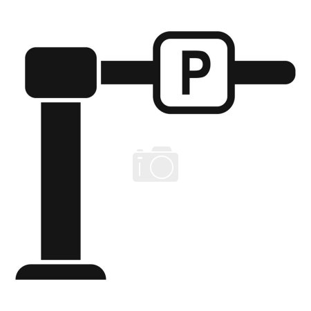 Ilustración vectorial de un icono de parquímetro de diseño plano con un signo p prominente en él